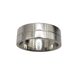 Men's Stainless Steel Silver Tone  Band Ring Size 9